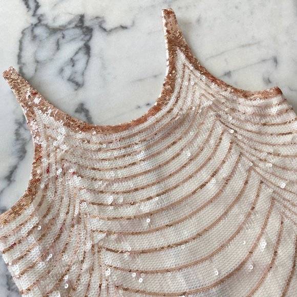 BCBG MaxAzria Pearl and Rose Gold Sequin Tank - Picture 12 of 13